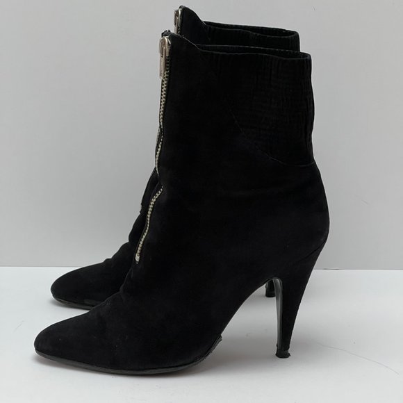 Xavier Danaud Italian Black Leather Boots Size 38 Italy Zipper Zip Up US 7 - Picture 5 of 11